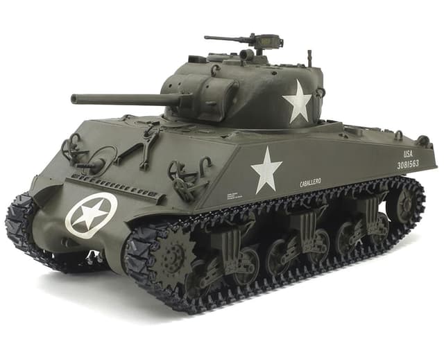 Tamiya 1/35 U.S. M4A3 Sherman RC Model Medium Tank Kit w/TTU-10 Transmitter & MC-07 Control Unit